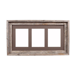 Homeroots 5x7 Natural Weathered Grey Three Photo Picture Frame   380292