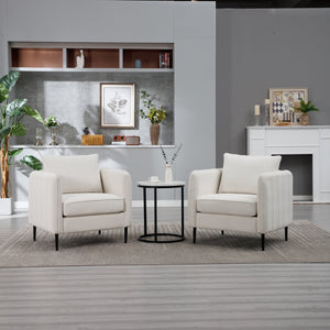 English Elm Accent Velvet Armchair Mid-century Modern Plush Seat with Metal Legs for Any Room W3244P327103
