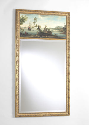 Chelsea House Classic Hand-Painted Trumeau Mirror — Gold Gilt Carved Frame, 52" X 27.5", Elegant Vertical Focal Point 380318