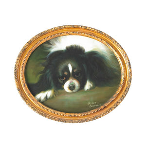 Chelsea House King King Charles Spaniel Hand-Painted Oil Portrait In Ornate Gold Oval Frame, Lifelike, Classic DéCor Charm 380321