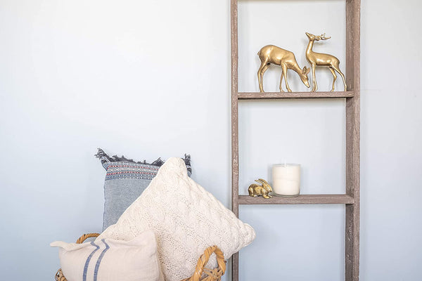 Homeroots 5 Step Rustic Wood Ladder Shelf  Wood 380323