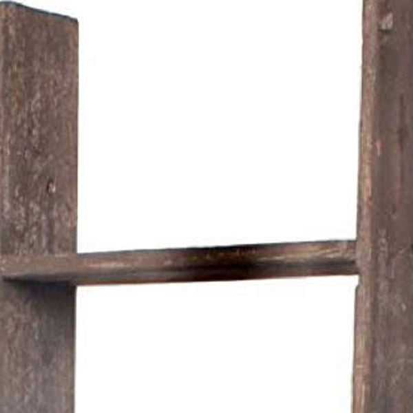 Homeroots 5 Step Rustic Wood Ladder Shelf  Wood 380323