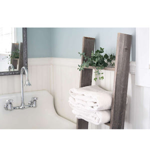 Homeroots 4 Step Rustic Black Wood Ladder Shelf  Wood 380324