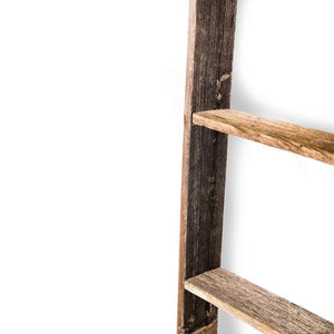 Homeroots 4 Step Rustic Black Wood Ladder Shelf  Wood 380324