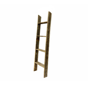Homeroots 4 Step Rustic Black Wood Ladder Shelf  Wood 380324