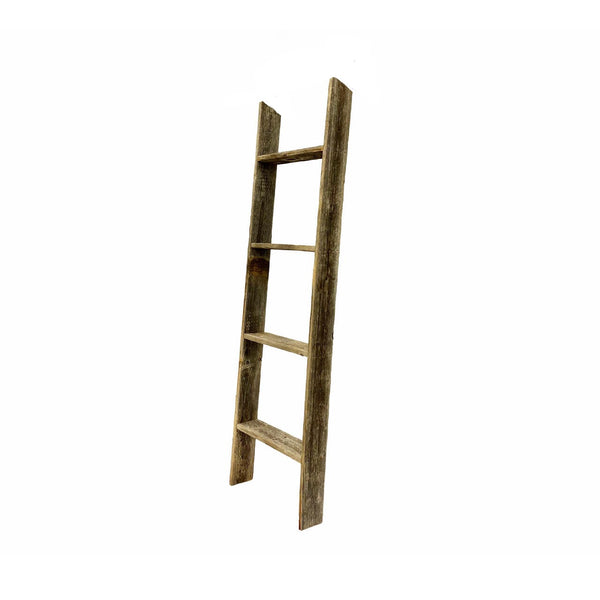Homeroots 4 Step Rustic Black Wood Ladder Shelf  Wood 380324