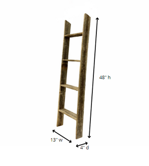Homeroots 4 Step Rustic Black Wood Ladder Shelf  Wood 380324