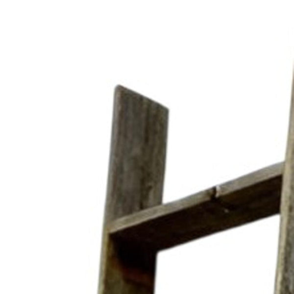 HomeRoots 60" Rustic Five-Step Ladder Shelf - Handcrafted Reclaimed Wood Display for Eco-Friendly Home Décor 380325