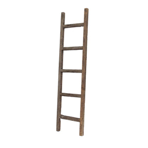 Homeroots 5 Step Rustic Espresso Gray Wood Ladder Shelf  Wood 380328