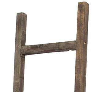 Homeroots 5 Step Rustic Espresso Gray Wood Ladder Shelf  Wood 380328