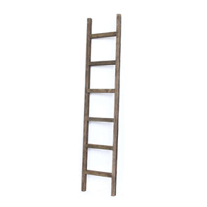 Homeroots 6 Step Rustic Espresso Wood Ladder Shelf  Wood 380329