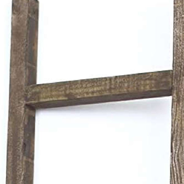 Homeroots 6 Step Rustic Espresso Wood Ladder Shelf  Wood 380329