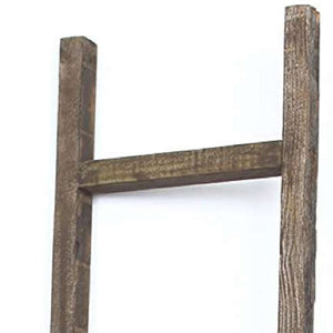 Homeroots 6 Step Rustic Espresso Wood Ladder Shelf  Wood 380329