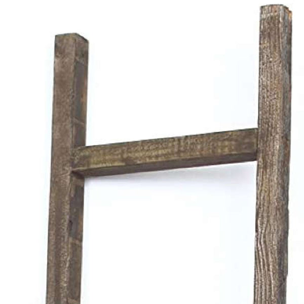 Homeroots 6 Step Rustic Espresso Wood Ladder Shelf  Wood 380329
