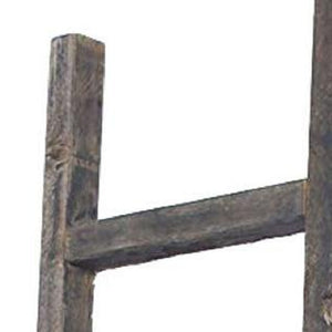 Homeroots 6 Step Rustic Smoky Black Wood Ladder Shelf  Wood 380330