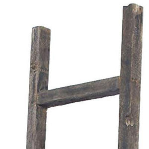 Homeroots 6 Step Rustic Smoky Black Wood Ladder Shelf  Wood 380330
