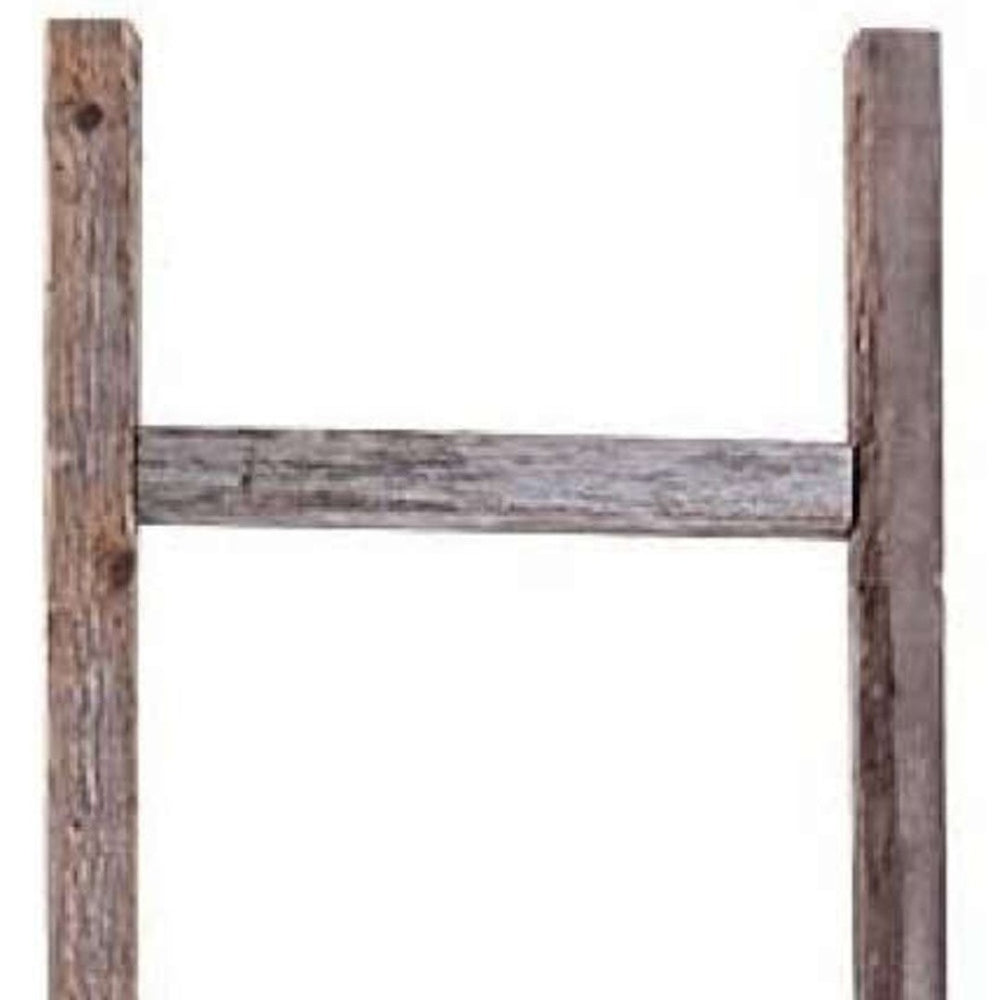 HomeRoots 72" Rustic Seven-Step Wood Ladder Shelf - Eco-Friendly, Handcrafted Display for Any Room's Charm! 380332