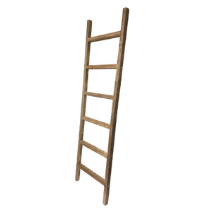 Homeroots 6 Step Rustic Weathered Grey Wood Ladder Shelf  Wood 380334