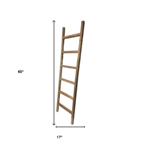 Homeroots 6 Step Rustic Weathered Grey Wood Ladder Shelf  Wood 380334