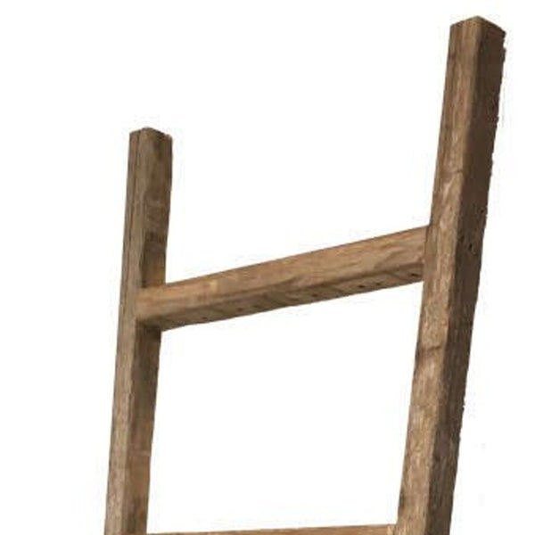 Homeroots 6 Step Rustic Weathered Grey Wood Ladder Shelf  Wood 380334