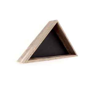 Homeroots Rustic Weathered Grey Reclaimed Wood Triangle Wooden Display Flag Case  Wood 380344