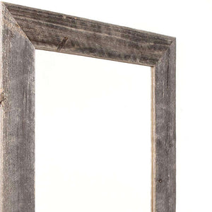 Homeroots Rustic Weathered Gray Reclaimed Wood Plank Mirror With Shelf  Wood 380345