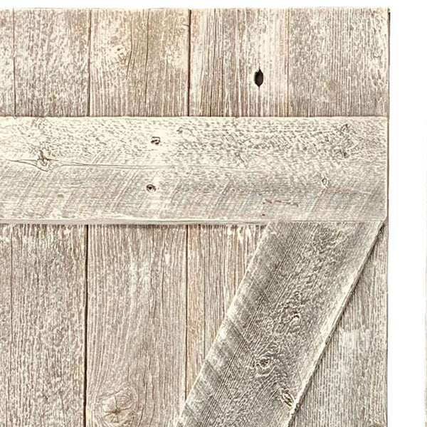 Homeroots Set Of Two Rustic Weathered Grey Wood Decorative Window Shutters  Wood 380349