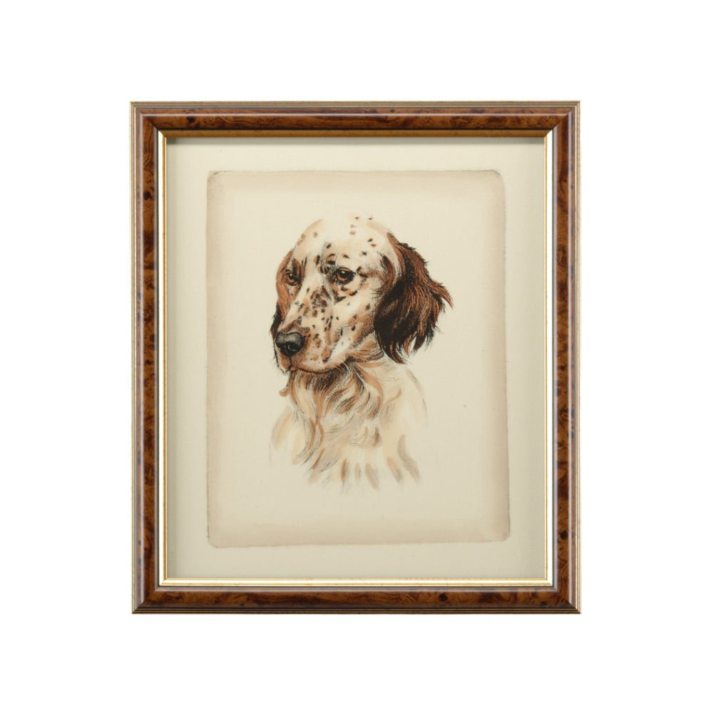 Chelsea House Danchin Hand-Colored Brittany Spaniel Print In Brown & Gold Frame, Glass-Protected Vintage Decor 380357