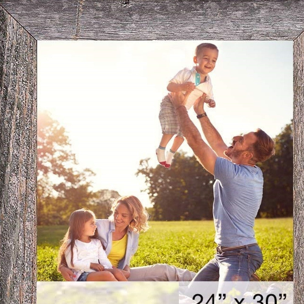 Homeroots 24 X 30 Natural Weathered Grey Picture Frame With Plexiglass Holder   380365
