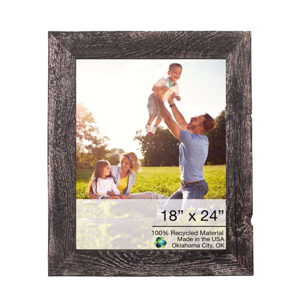 Homeroots 18x24 Rustic Smoky Black Picture Frame With Plexiglass Holder   380366