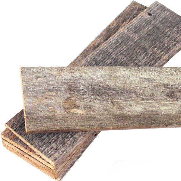 Homeroots Set Of Six 4" X 48" Gray And Brown Wood Planks Wall Decor  Solid Wood 380379