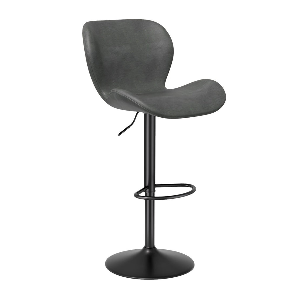 English Elm Swivel Bar Stools Set Of 2 - Adjustable Pu Leather Upholstered Chairs With 360° Swivel & Comfort T3950P396423-GIGA