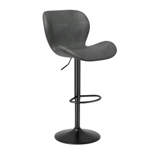 English Elm Swivel Bar Stools Set Of 2 - Adjustable Pu Leather Upholstered Chairs With 360° Swivel & Comfort T3950P396423-GIGA