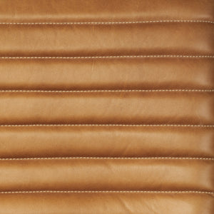 Homeroots 37" Tan And Black Faux Leather Tufted Lounge Chair   380389