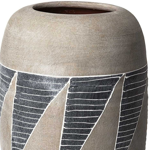 Homeroots Grey And Brown Ceramic Vase  Ceramic 380397