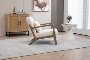 English Elm Mid Century Modern Accent Chair - Plush Velvet Upholstered Armchair With Wood Frame For Any Space W2530P327096