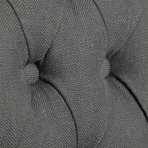 Homeroots Tufted Gray And Brown Upholstered Linen Wing Back Dining Side Chair  Wood 380401