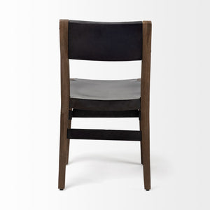 Homeroots Black And Brown Metal And Wood Open Back Dining Side Chair  Metal And Wood 380403