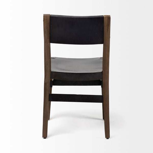 Homeroots Black And Brown Metal And Wood Open Back Dining Side Chair  Metal And Wood 380403