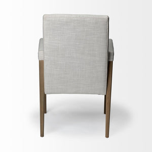 Homeroots Cream And Brown Upholstered Fabric King Louis Back Dining Arm Chair  Wood 380408