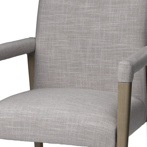 Homeroots Gray And Brown Upholstered Fabric King Louis Back Dining Arm Chair  Wood 380409