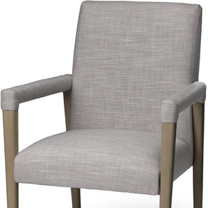 Homeroots Gray And Brown Upholstered Fabric King Louis Back Dining Arm Chair  Wood 380409
