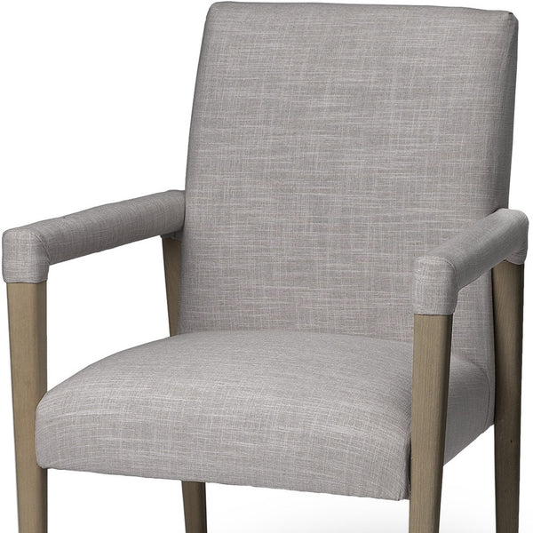 Homeroots Gray And Brown Upholstered Fabric King Louis Back Dining Arm Chair  Wood 380409