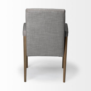 Homeroots Gray And Brown Upholstered Fabric King Louis Back Dining Arm Chair  Wood 380409