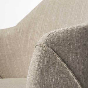 Homeroots Cream And Brown Upholstered Fabric Dining Arm Chair  Wood 380415