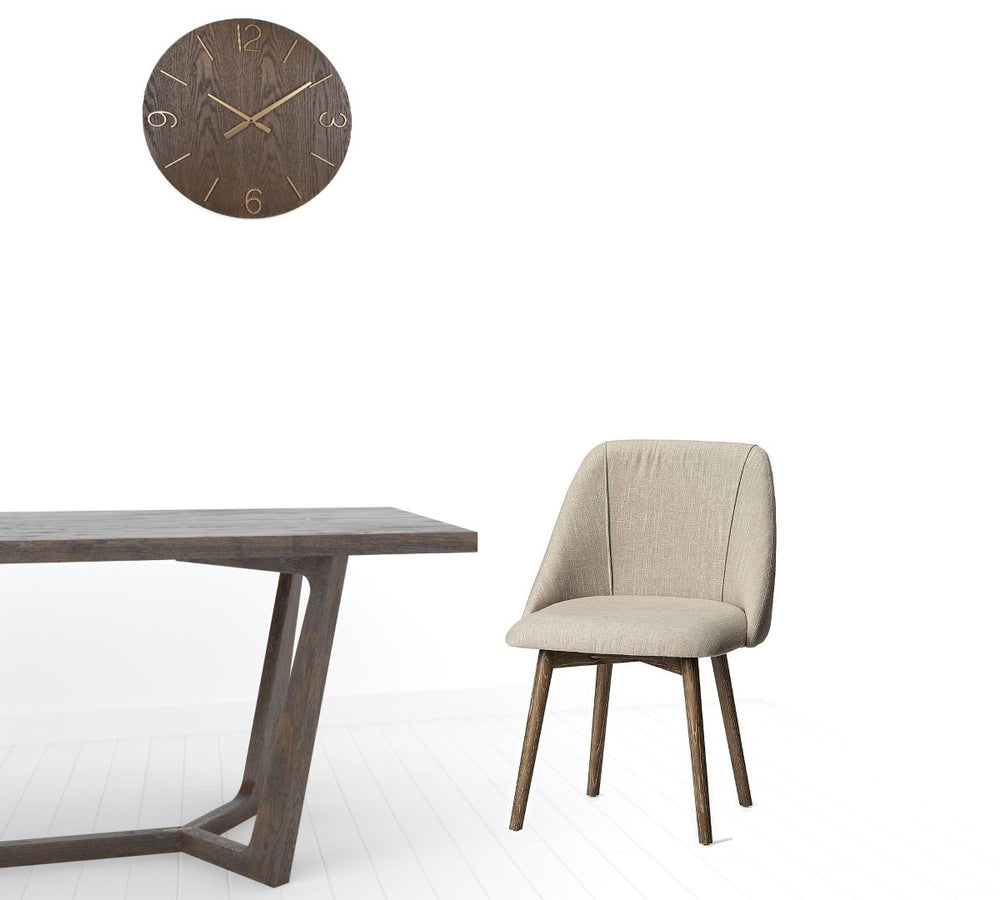 HomeRoots Set of Two Cream and Brown Upholstered Side Chairs for Stylish Dining and Comfortable Seating 380416