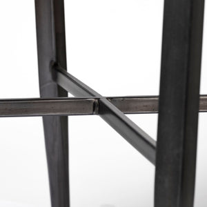 Homeroots Black Upholstered Leather Dining Side Chair  Metal 380423