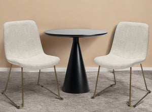 Homeroots Set Of Two Cream And Gold Upholstered Fabric Side Chairs  Metal 380431