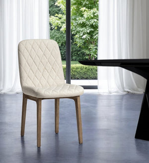 HomeRoots Cream Upholstered Fabric Dining Side Chair – Stylish Comfort, Versatile Design for Any Space 380432