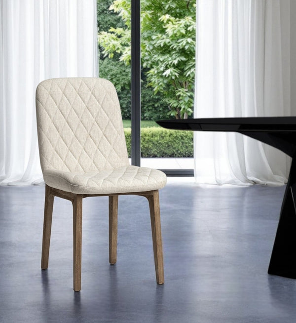 HomeRoots Cream Upholstered Fabric Dining Side Chair – Stylish Comfort, Versatile Design for Any Space 380432